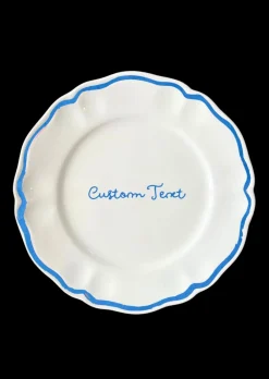 Sveva's Home Dinnerware|Personalized Quote Dinner Scalloped Plate, Set of 6