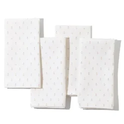 Maria Louise Cottage Place Settings & Linens|Petite Flower Garden Napkins in White, Set of 4