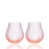 Caskata Glassware|Phoebe Rose Stemless Wine Glasses, Set of 2