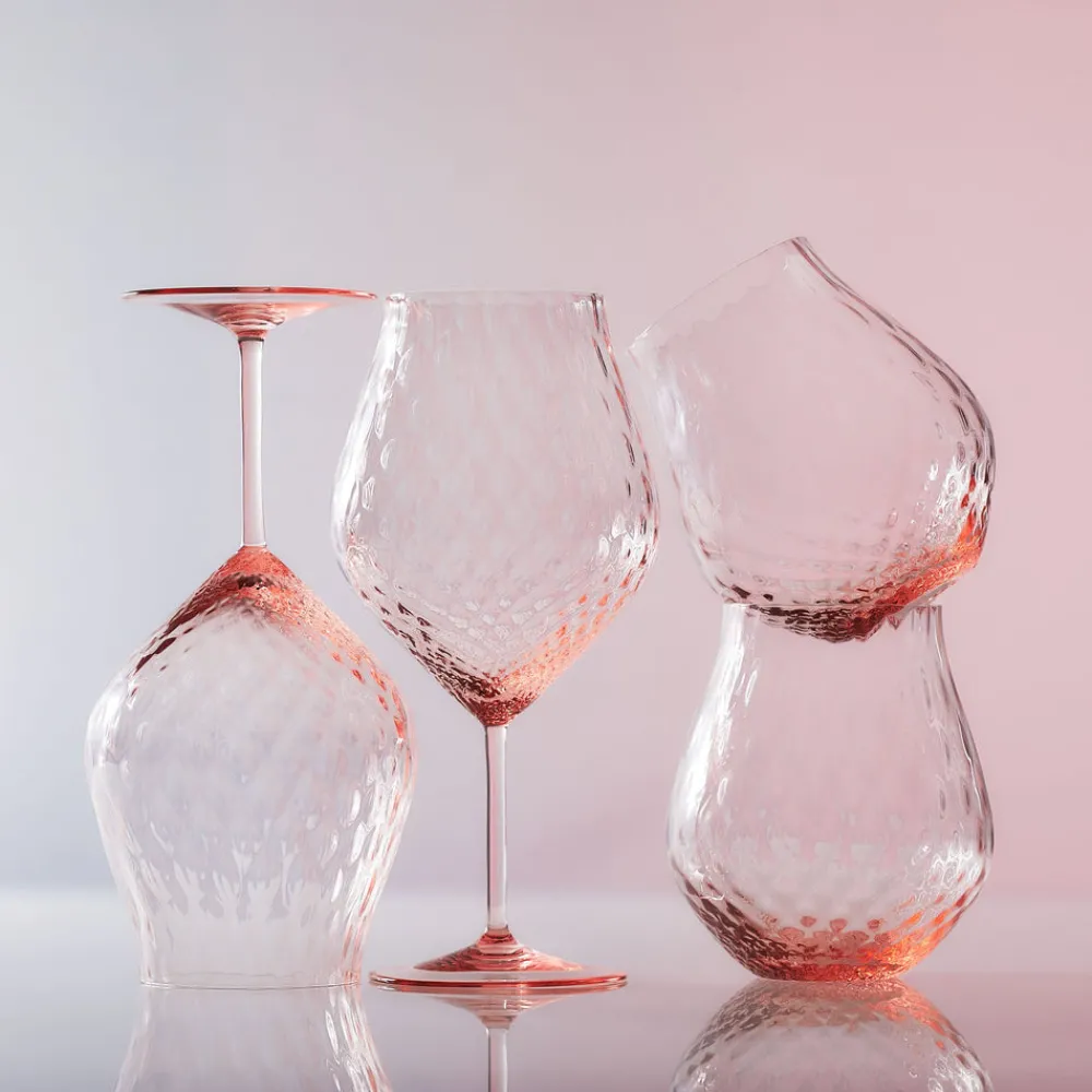 Caskata Glassware|Phoebe Rose Stemless Wine Glasses, Set of 2