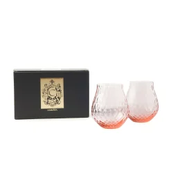 Caskata Glassware|Phoebe Rose Stemless Wine Glasses, Set of 2