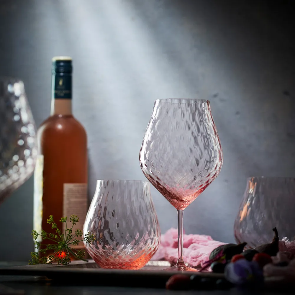 Caskata Glassware|Phoebe Rose Stemless Wine Glasses, Set of 2