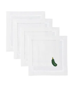 Henry Handwork Place Settings & Linens|Pickle Ornament Cocktail Napkins, Set of 4