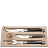 Jean Dubost Laguiole Flatware|3-Piece Cheese Set in Black