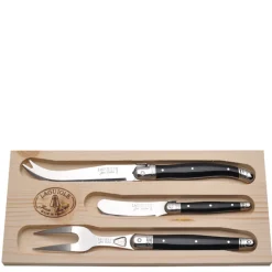 Jean Dubost Laguiole Flatware|3-Piece Cheese Set in Black