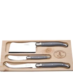 Jean Dubost Laguiole Flatware|3-Piece Cheese Set in Gray