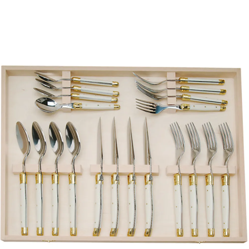 Jean Dubost Laguiole Flatware|20-Piece Flatware Set in Ivory