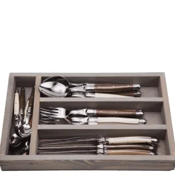 Jean Dubost Laguiole Flatware|24-Piece Flatware Set in Linen