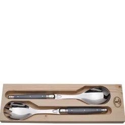 Jean Dubost Laguiole Flatware|2-Piece Salad Server in Gray