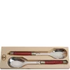 Jean Dubost Laguiole Flatware|2-Piece Salad Servers in Red