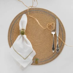 Joanna Buchanan Place Settings & Linens|Pineapple Napkin Rings in Olive, Set of Two