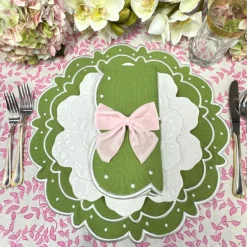 Flying Sheep Country Place Settings & Linens|Pink Leaves Tablecloth