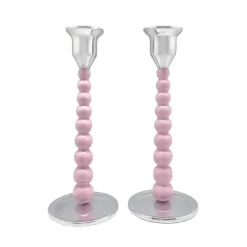 Mariposa Candles|Pink Pearled Candlestick Set
