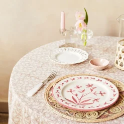 Maison Margaux Place Settings & Linens|Pink Rosebud Tablecloth