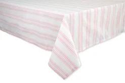 TriChi Design Place Settings & Linens|Pink Stripe Cotton Tablecloth