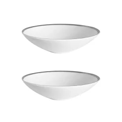 Twig NY Dinnerware|Platinum Edge Set of Two 8" Soup/ Pasta Bowl