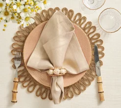 Kim Seybert Place Settings & Linens|Playa Napkin Ring in Natural, Set of 4