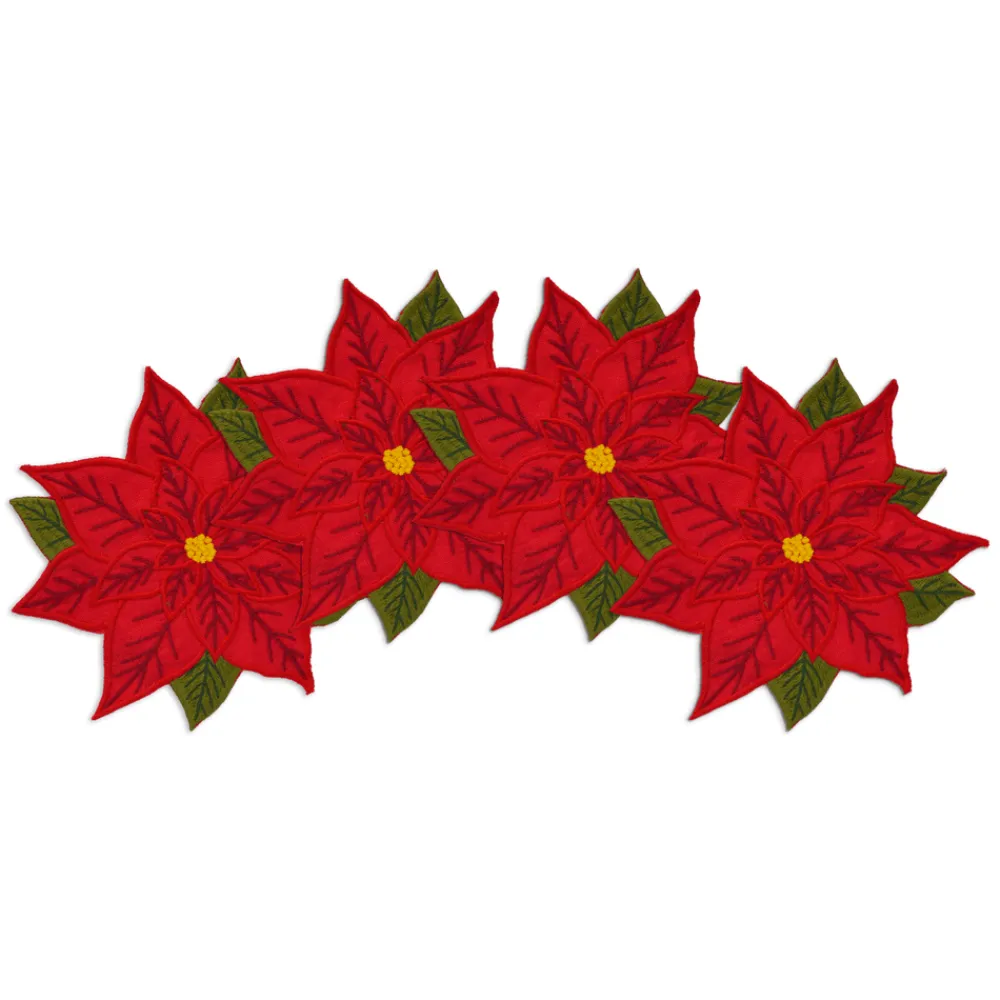 Chefanie Place Settings & Linens|Poinsettia Cocktail Napkins, Set of 4