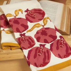 Couleur Nature Place Settings & Linens|Pomegranate Tea Towels, Set of 3