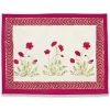 Couleur Nature Place Settings & Linens|Poppies Mats in Red & Green, Set of 6