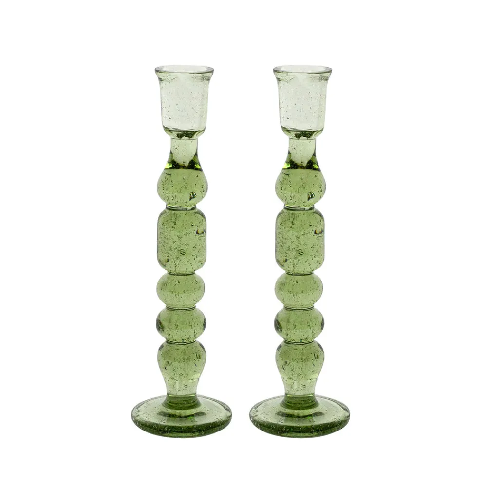 Juliska Candles|Provence 9" Candlestick, Set of 2 in Basil