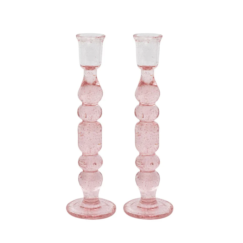 Juliska Candles|Provence 9" Candlestick, Set of 2 in Blush