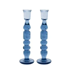 Juliska Candles|Provence 9" Candlestick, Set of 2 in Chambray