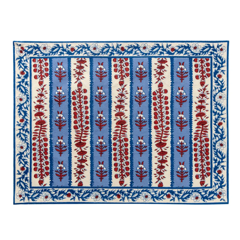 Couleur Nature Place Settings & Linens|Provence Avignon Mats in Red & Blue, Set of 6