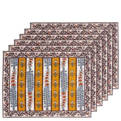 Couleur Nature Place Settings & Linens|Provence Avignon Mats in Dijon & Blue, Set of 6