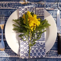 Couleur Nature Place Settings & Linens|Provence Avignon Napkins in Blue & Marine , Set of 6