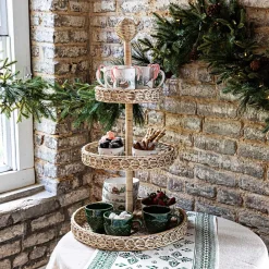 Juliska Dinnerware|Provence Rattan 3-Tier Shelving Unit in Whitewash