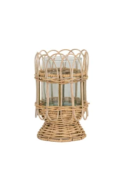 Juliska Wicker|Candles|Provence Rattan Whitewash Medium Hurricane