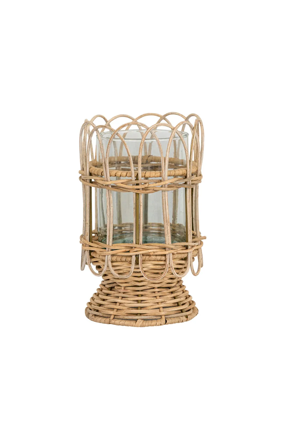 Juliska Wicker|Candles|Provence Rattan Whitewash Medium Hurricane