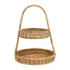 Juliska Wicker|Dinnerware|Provence Rattan Whitewash Two Tiered Server