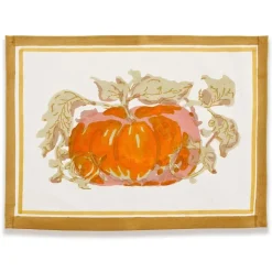 Couleur Nature Place Settings & Linens|Pumpkin Mats in Orange & Mustard, Set of 6