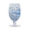 Juliska Glassware|Puro Marbled Goblet in Blue