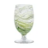 Juliska Glassware|Puro Marbled Goblet in Green