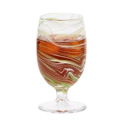 Juliska Glassware|Puro Marbled Goblet in Green
