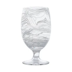 Juliska Glassware|Puro Marbled Goblet in White