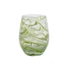 Juliska Glassware|Puro Marbled Stemless Wine Glass in Green