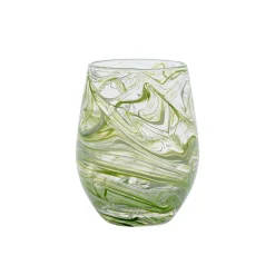 Juliska Glassware|Puro Marbled Stemless Wine Glass in Green