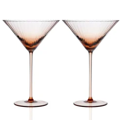 Caskata Glassware|Quinn Amber Martini Glasses, Set of 2