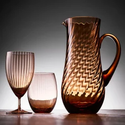 Caskata Glassware|Quinn Amber Pitcher