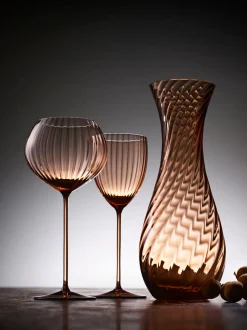 Caskata Glassware|Quinn Amber Red Wine Glasses, Set of 2