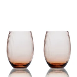 Caskata Glassware|Quinn Amber Tumblers, Set of 2