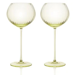 Caskata Glassware|Quinn Citrine Red Wine Glasses, Set of 2