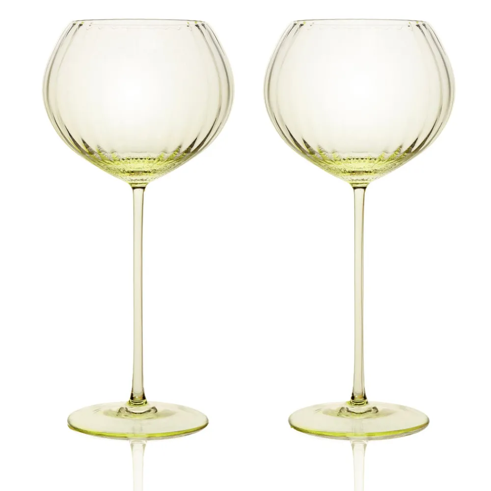 Caskata Glassware|Quinn Citrine Red Wine Glasses, Set of 2