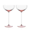 Caskata Glassware|Quinn Optic Rose Coupe Glasses, Set of 2