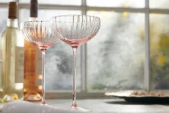 Caskata Glassware|Quinn Optic Rose Coupe Glasses, Set of 2