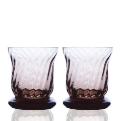 Caskata Glassware|Quinn Optic Votive Holders in Mocha, Set of 2